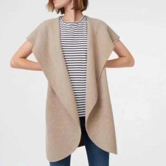 Club Monaco Sweaters - Club Monaco Light Brown Wool Long Vest Sweater, Size M